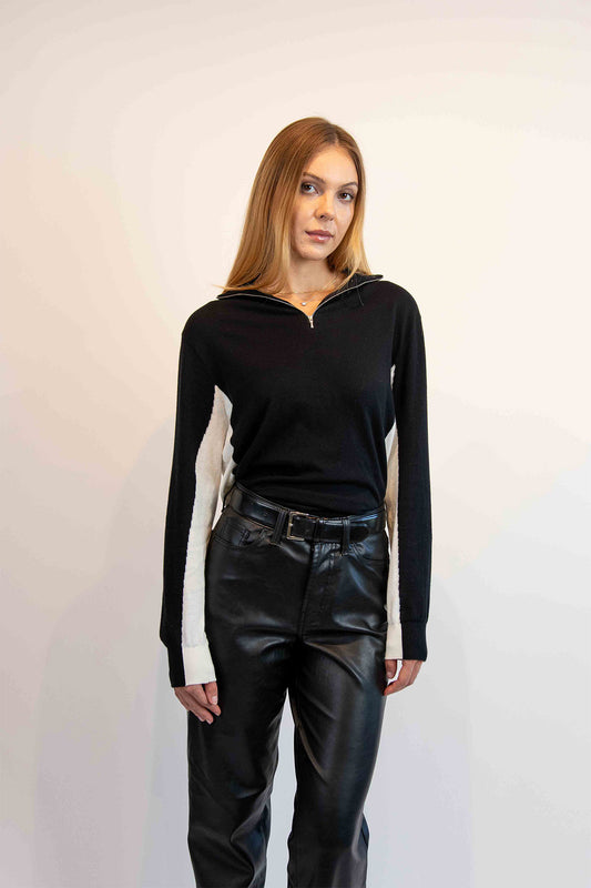 Two-Tone Cashmere Sweater